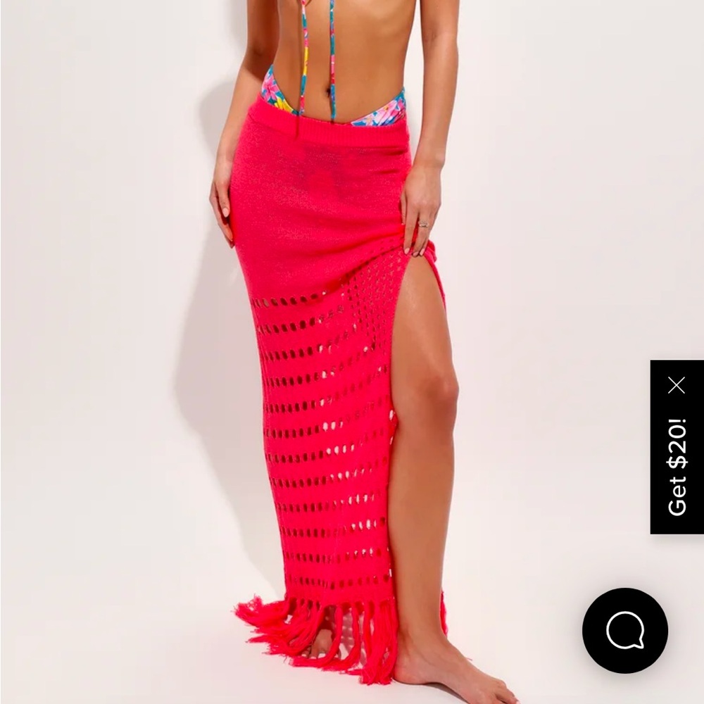 Lulus crochet swim cover up maxi skirt